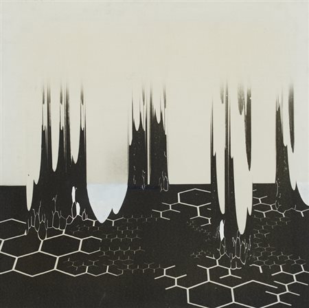 CARLO ALFANO (1932-1990)Tempi prospettici, 1970Pittura su tela emulsionatacm...