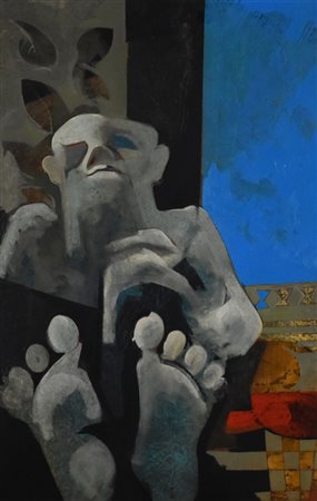 Billetto Alfredo Figura olio su tela, cm 40x60 eseguito nel 1967