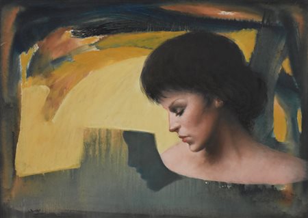 Russo Mario Testa di donna olio su tela, cm 70x50 eseguito nel 1982