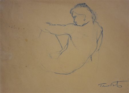 Trovato Sebastiano Nudo matita su carta, cm 38x50 sul fronte: firma