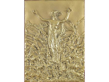 Pericle Fazzini (1913–1987) La Resurrezione 32x23 cm Placca in bronzo dorato