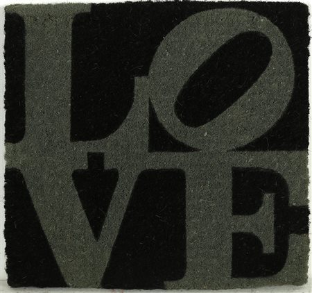 INDIANA ROBERT (n. 1928) Winter L.O.V.E. Tappeto. Cm 52,00 x 52,00. Edizione...