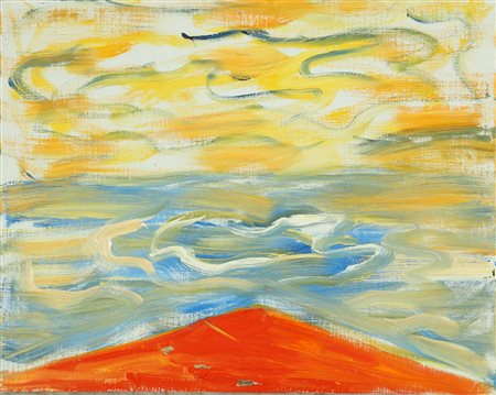 GUIDI VIRGILIO (1891 - 1994) Mare e cielo. 1974. Olio su tela . Cm 50,00 x...