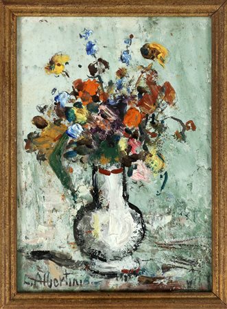 ALBERTINI LUCIANO (1910 - 1985) Fiori. Olio su cartone pressato. Cm 14,00 x...