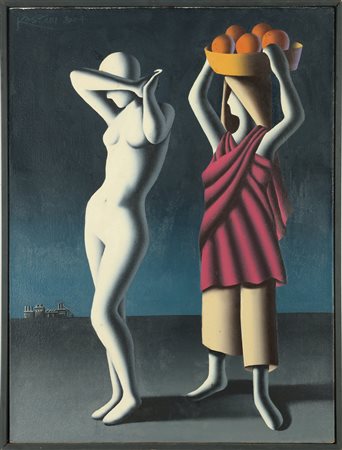 KOSTABI MARK (n. 1960) Il frutturista. 2004. Olio su tela . Cm 45,00 x 60,00....