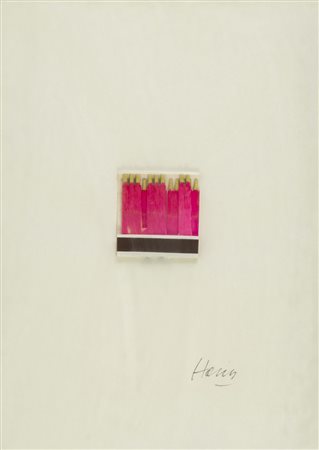 RAYMOND HAINS (1926 - 2005) Saffa 1974 Fiammiferi su carta 31,5 x 21,5 cm...