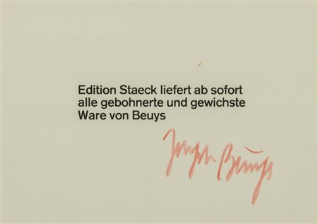 JOSEPH BEUYS (1921 - 1986) Edition Staeck liefert, Postkarte n. 11 dalla...