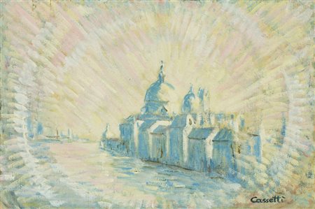 CASSETTIVenezia, 1985Olio su telacm 40x60Firma al fronteFirma, titolo e...