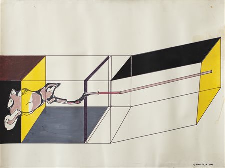 GIANCARLO MARCHESE (1931-2013)Senza Titolo, 1971Tecnica mista su cartacm...