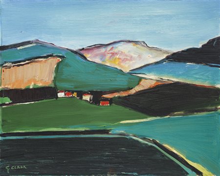 GIANCARLO CERRI (1938)Paesaggio, 1971Olio su telacm 40x50Firma al...