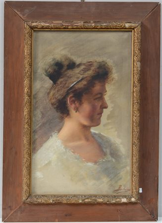 Bochita “Ritratto femminile”, olio su tela (cm 62x37,5), in cornice (difetti...