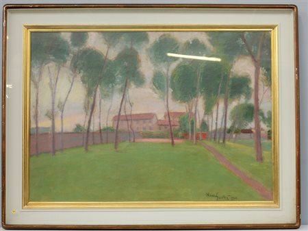 Nino Guerri "Paesaggio" 1944, olio su tela (cm 70x100) firmato e datato in...