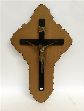 Arte dell'inizio del sec. XIX "Cristo crocifisso" scultura in bronzo dorato...