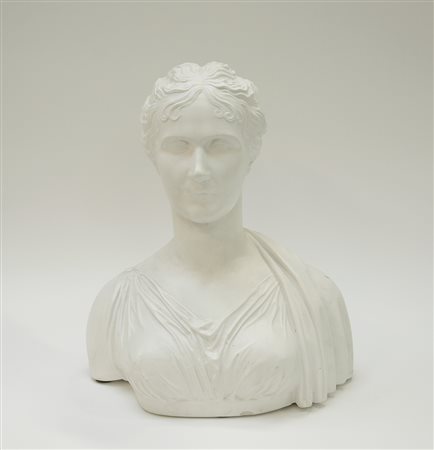 Busto di figura classica femminile in gesso (h cm 47) (difetti)