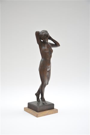 Giulio Milanoli (Grignasco 1859 - Novara 1930) "Nudo femminile" 1927,...