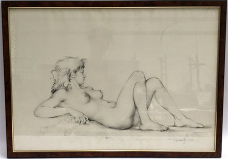 Mario Donizetti (Bergamo 1932) Mario Donizetti () ''Nudo femminile'' disegno...