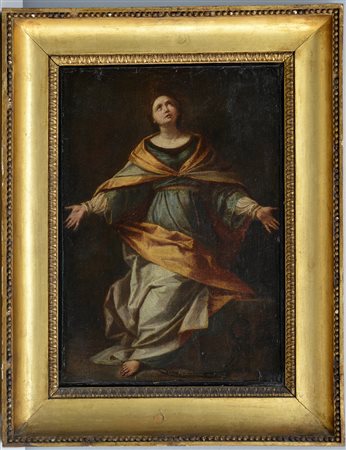 Ignoto dell'inizio del secolo XVIII, "Martire incatenata" olio su tela (cm...