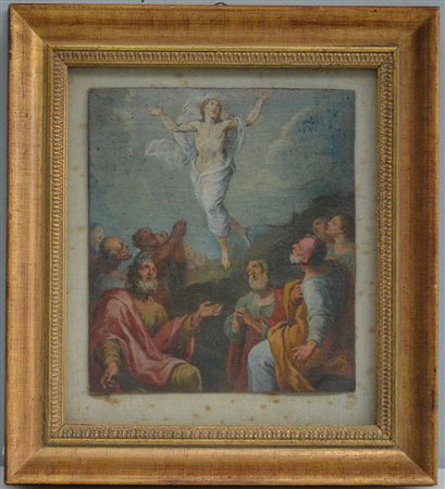 Ignoto del secolo XVIII "Cristo risorto" frammento ad olio su tela (cm...