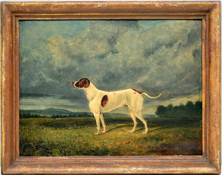 C.J. Grifiths "Cane in un paesaggio" olio su tavoletta (cm 30x40) Firmato e...