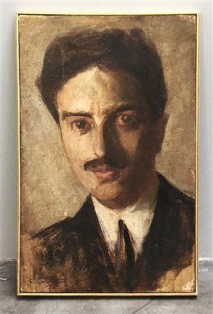 Francesco Galante (1884 - Napoli 1972) "Ritratto" olio su tela (cm 40x25)...