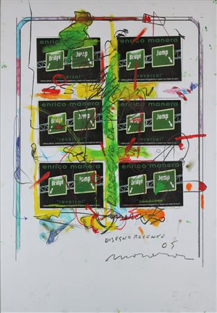 MANERA ENRICO (ASMARA 1947), Disegno recente, Tecnica mista su carta Anno...