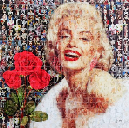 MURGIA MARIA (OSSI 1935), Omaggio a Marilyn Monroe, Fotomosaico digitale Anno...