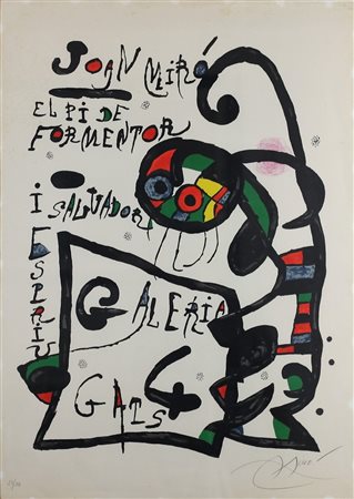 MIRO' JOAN (BARCELLONA 1893 PALMA DI MAIORCA 1983), Senza titolo, Litografia...