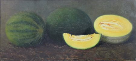 FEDELE SILVIO, Fetta di melone, Olio su tela Anno 1972 Dim. 22,5x49 Firmato...