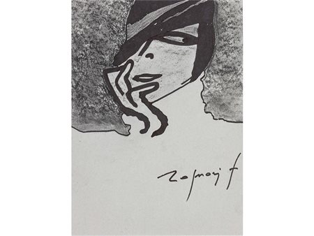 Franco Rognoni (1913-1999) Figura femminile 28,5x21 cm Tecnica mista su carta