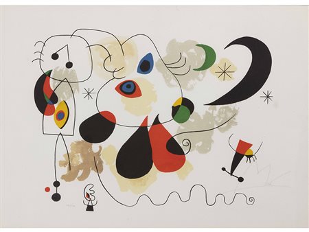 Joan Mirò (1893–1983) Senza titolo 62x45 cm Litografia