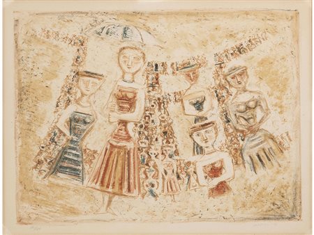 Massimo Campigli (1895–1971) Senza titolo 49,5x64,5 cm Litografia