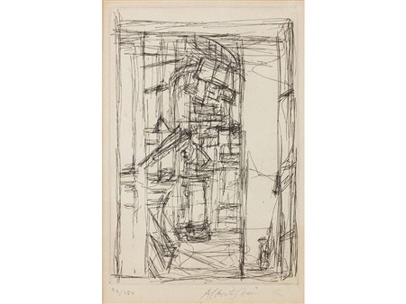 Alberto Giacometti (1901–1966) L'atelier Lacourière 24x16 cm Incisione a...