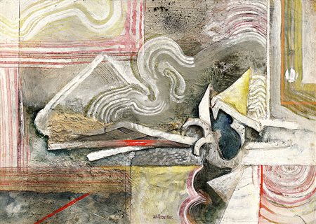 LUCIO DEL PEZZO 1933 Studio I, 1962 Tecnica mista e collage su cartone, cm....