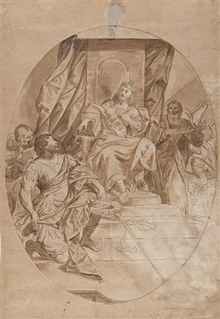 Giovan Gioseffo Dal Sole (Bologna 1654 - 1719)(attr.)Alessandro MagnoPenna,...