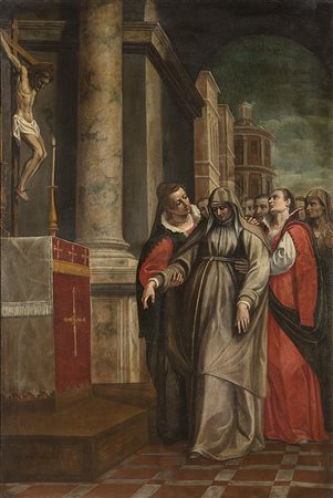 Giovan Paolo Cavagna (Bergamo 1550 - 1627)Terziaria francescana accompagnata...