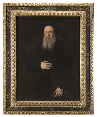 Maestro del secolo XVIIRitratto di prelato con lunga barba e capelli...