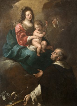 Giuseppe Nuvolone (San Gimignano 1619 - Milano 1703)Madonna del rosario con...