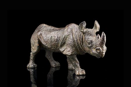 Manifattura Zaccagnini (Sesto Fiorentino, 1945 circa) "Rinoceronte" scultura...