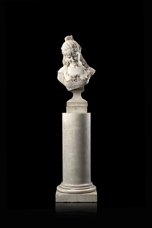 Scultore del secolo XIX "Bellezza berbera" scultura in marmo (h. cm 70)...