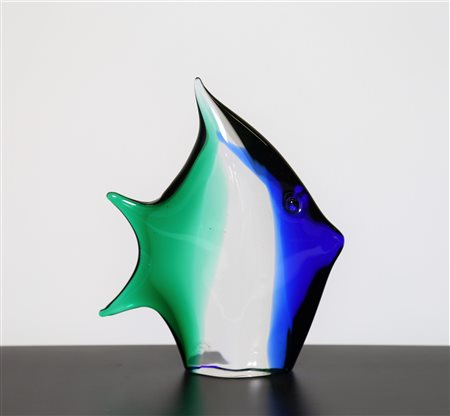 SEGUSO ARCHIMEDE (1909 - 1999) Pesce in vetro sommerso nei colori del verde e...