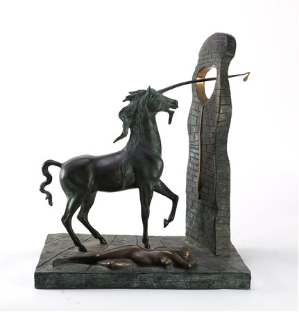 DALI' SALVADOR (1904 - 1989) L'Unicorne. 1977. Bronzo. Cm 47,00 x 57,00 x...