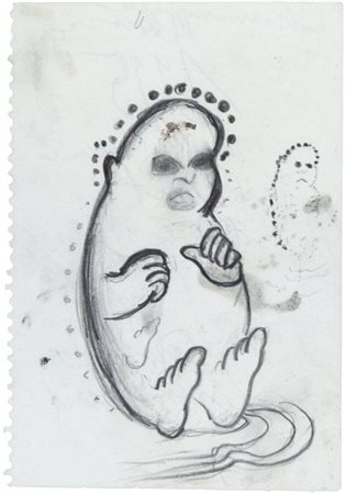 ENZO CUCCHI (1949-) Senza titolo 1995matita e pennarello su carta cm 17x11...