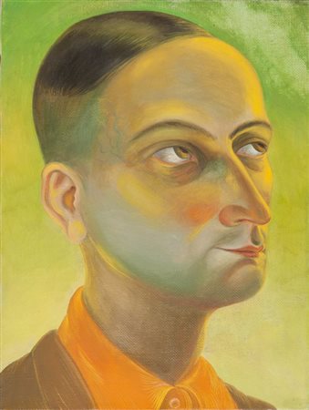 RODKIN YURI (1960-) Ritratto-The Charmer 1997olio su tela cm 40x31firmato,...