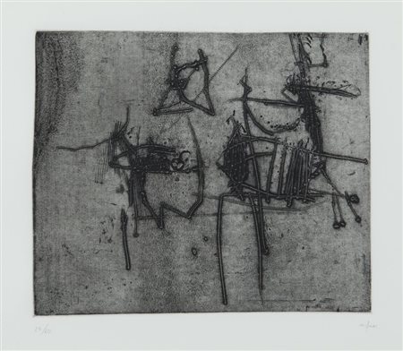 AFRO BASALDELLA (1912-1976) Lastra di piombo 1968-69acquatinta su carta cm...