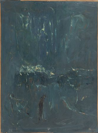 GIOVANNI STRADONE (1911-1981) Notturno 1951olio su tavola cm 79x59firmato,...