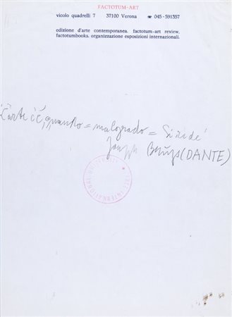 JOSEPH BEUYS (1921-1986) Senza titolo 1978tecnica mista su carta cm 29x21...