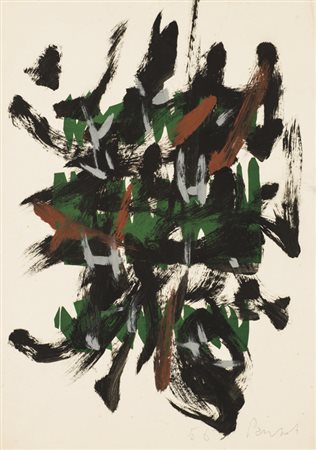 ADRIANO PARISOT (1912-2004)Senza Titolo, 1956Olio su cartoncinocm...