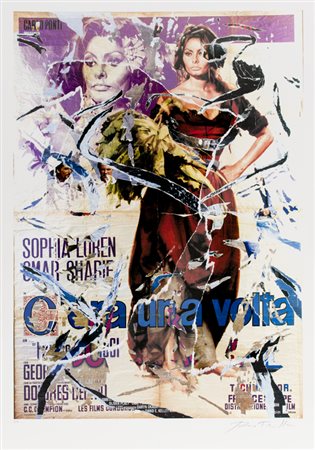 MIMMO ROTELLA (1918-2006)C'era una voltaMultiplo décollagecm 100x70Firma e...