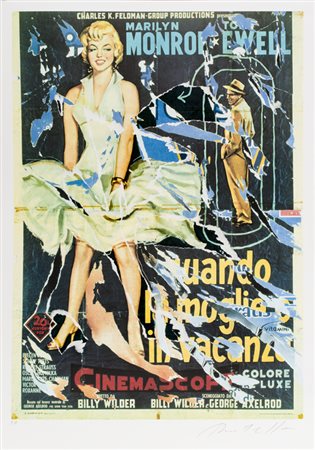 MIMMO ROTELLA (1918-2006)Quando la moglie è in vacanzaMultiplo décollagecm...