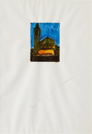 MARIO SCHIFANO (1934-1998)Senza Titolo, 1974/75Tecnica mista e collage su...